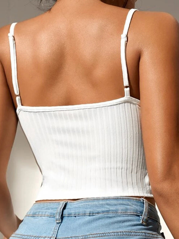 Lace Splice Ruched Cami Top