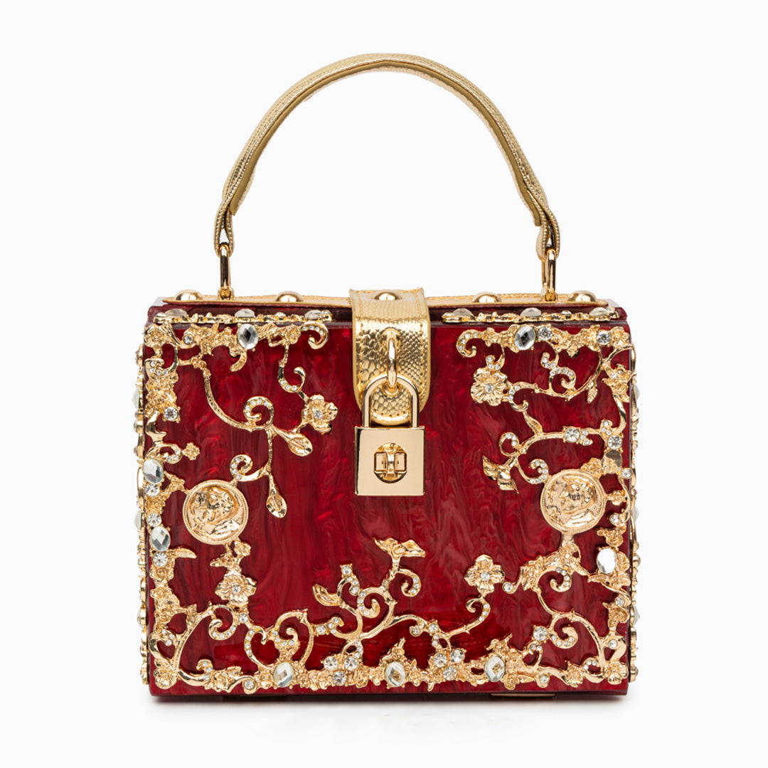 Red Acrylic Box Handbag