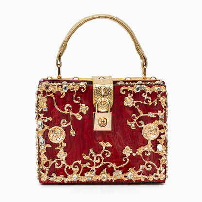 Red Acrylic Box Handbag