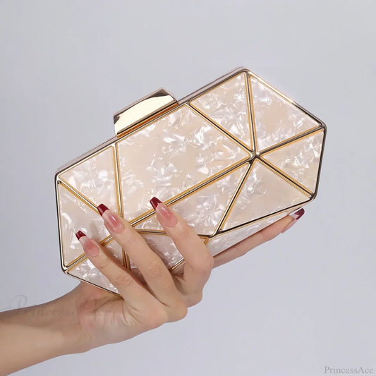 Acrylic Metal Diamond Evening Clutch Crossbody Bag