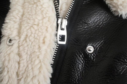 Faux Shearling Aviator Jacket | Short Fit | Contrast Collar