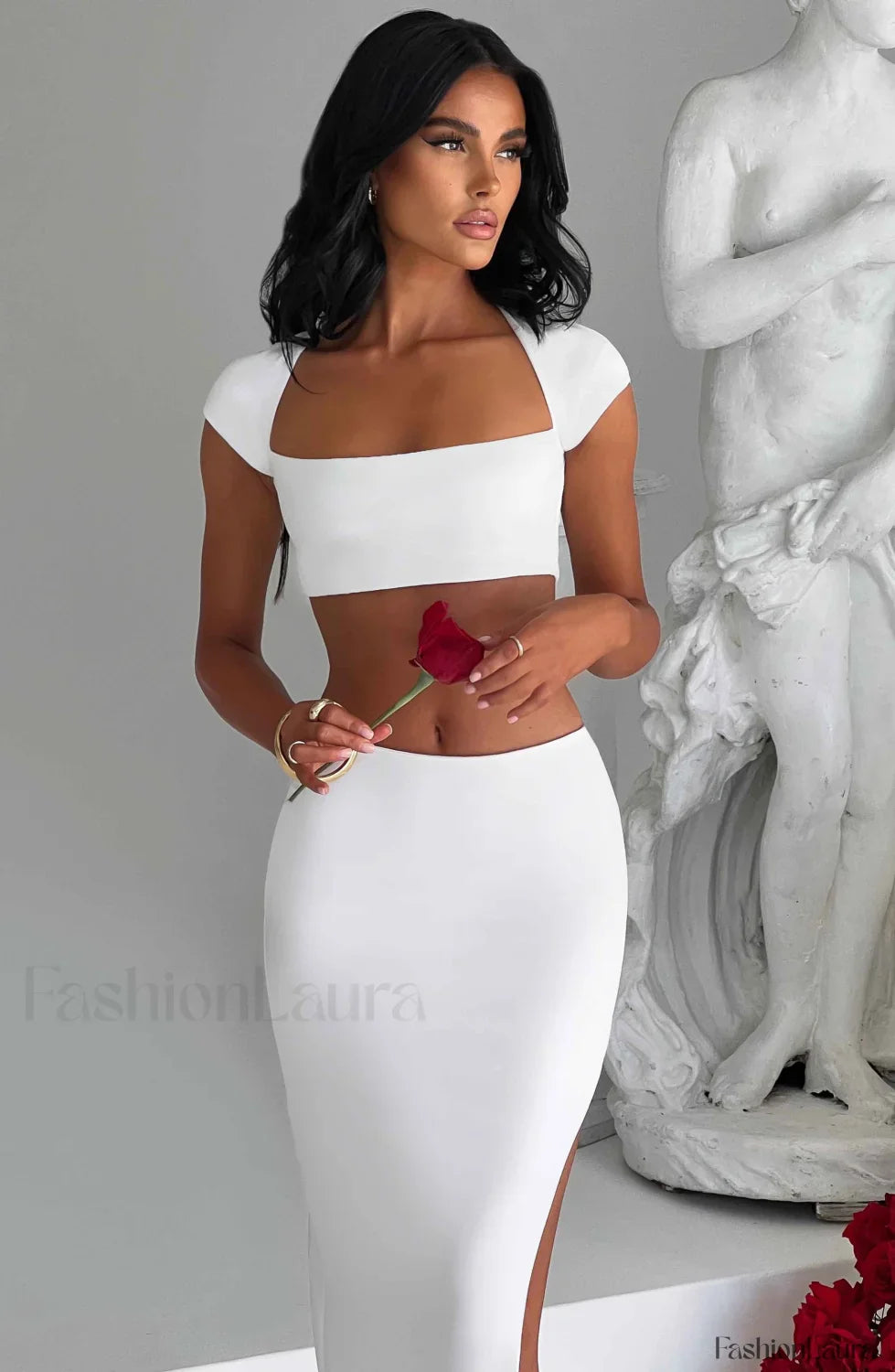Adorn Maxi Graceful Skirt - Ivory