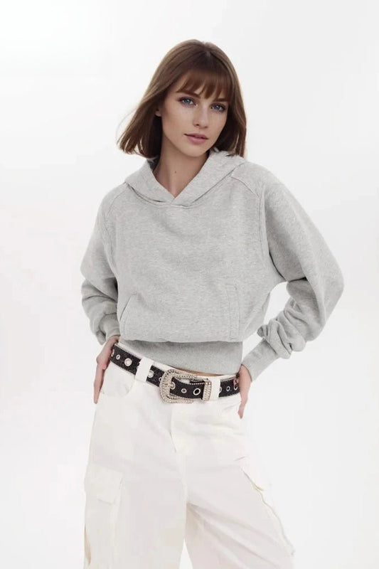 Minimalist Solid Color Cotton Hooded Hoodie