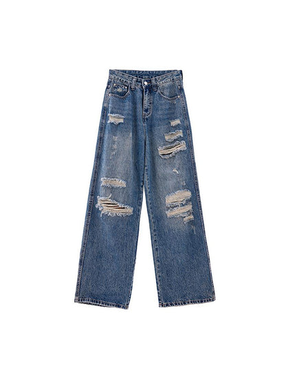 American Retro Hole Boyfriend Jeans