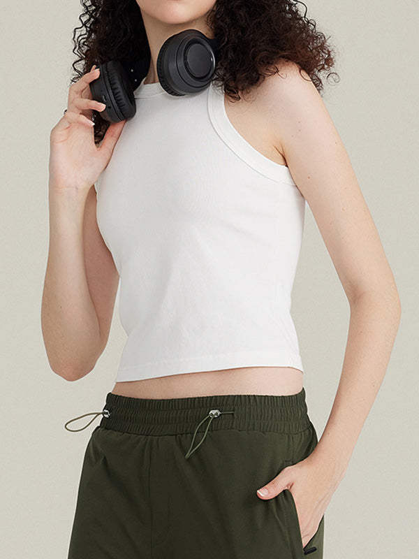 White Slim Short Tank Top