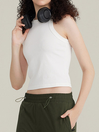 White Slim Short Tank Top
