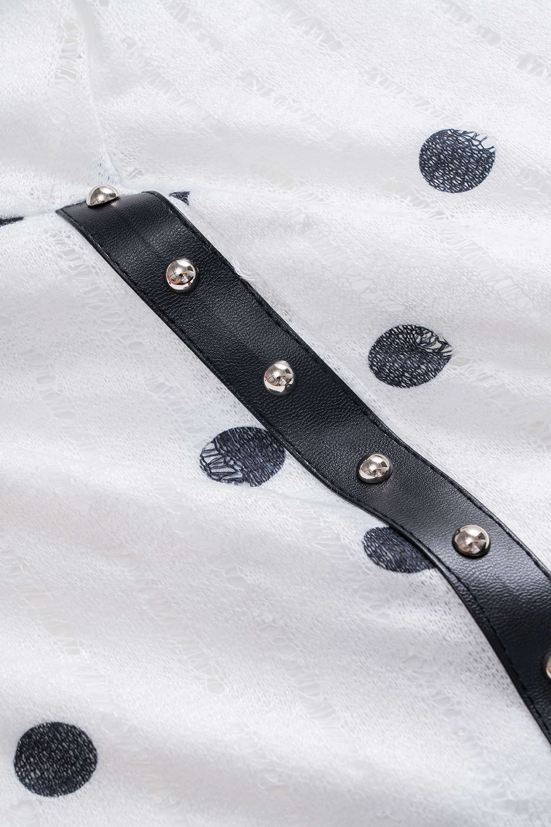 Halter Cowl Neck Polka Dot Quilted Knit Studded Side Panel Bodycon Mini Dress
