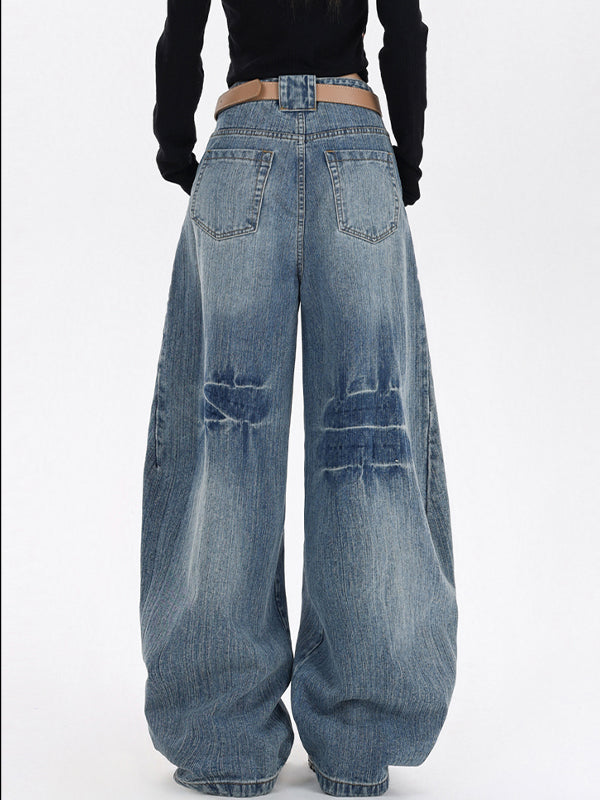 Wide Leg Sickle Casual Boyfriend Jeans