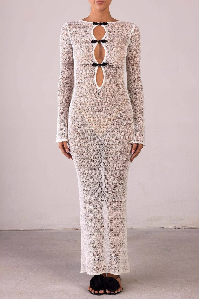 | Backless Knit Maxi Dress