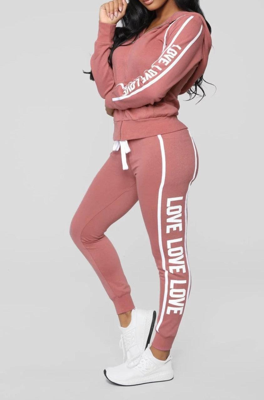KittenAlarm - Alexandra Printed Hooded Jacket & Joggings Pants Set