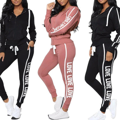 KittenAlarm - Alexandra Printed Hooded Jacket & Joggings Pants Set