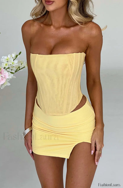 Alina Mini Graceful Skirt - Lemon