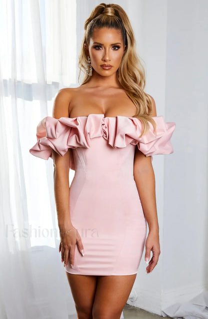 Allie Mini Dress Trendy - Baby Pink