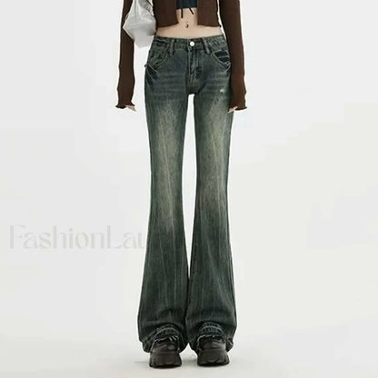 American Retro High Waist Cargo Streetwear Jeans