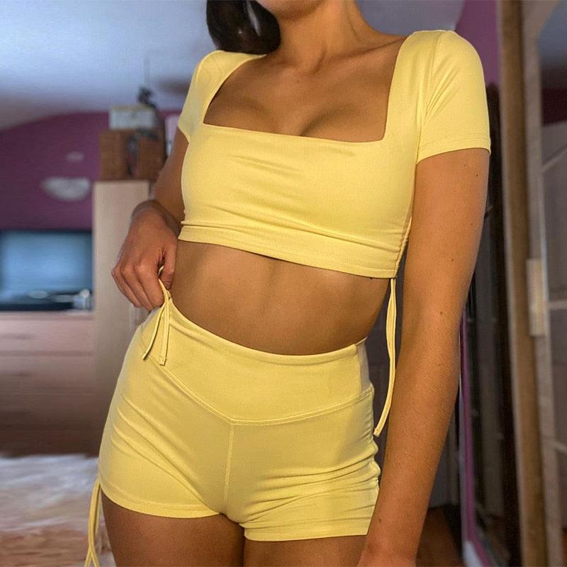 KittenAlarm - Aminta Crop Top & Mini Shorts Set
