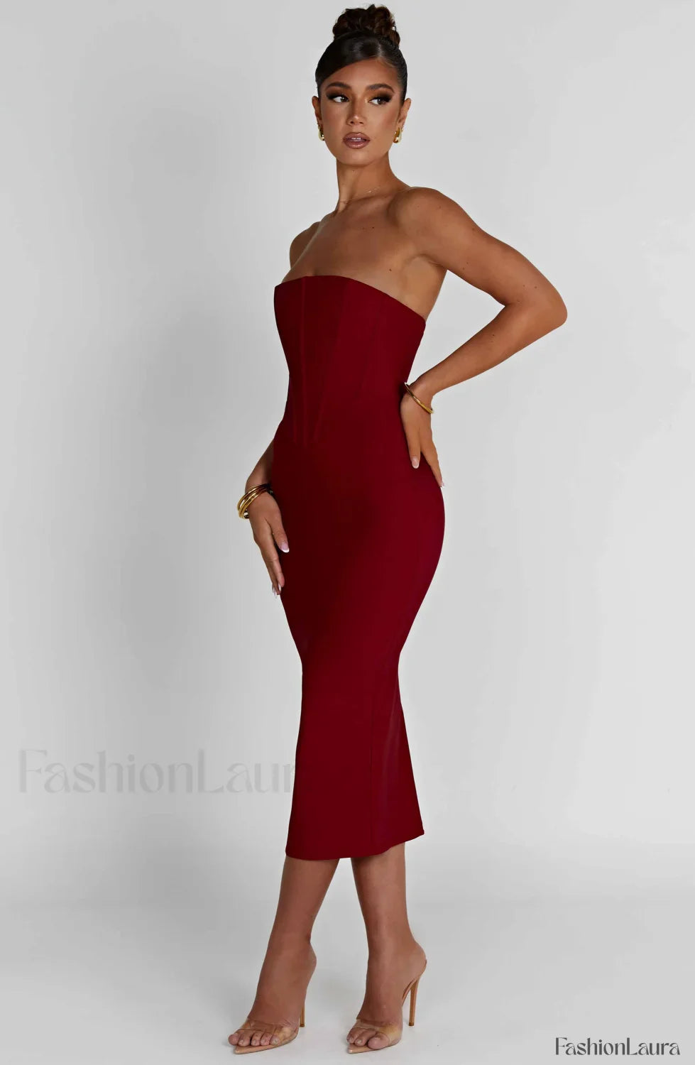 Amore Midi Graceful Dress - Red