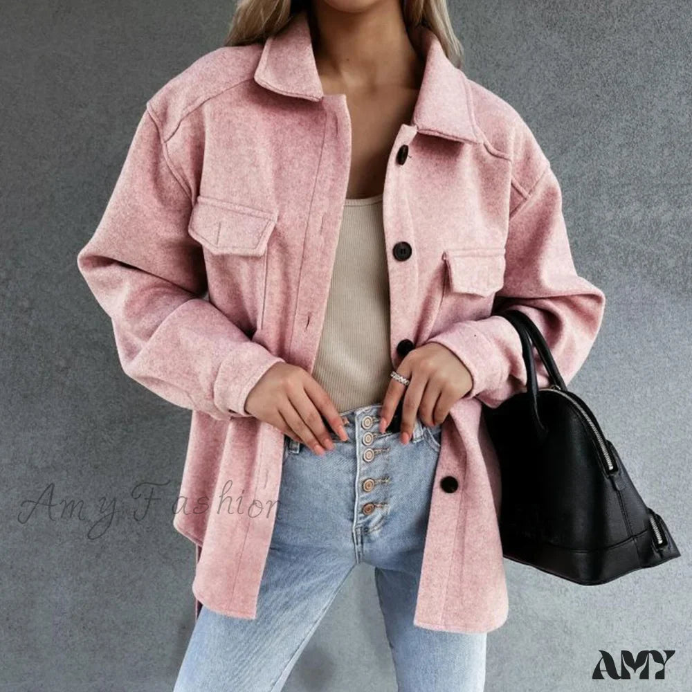 Amy Fashion - Casual Lapel With Belt Mid Long Coat