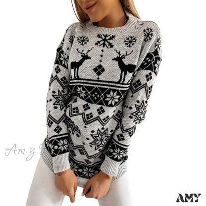Amy Fashion - Christmas Santa Snowflake Sweaters