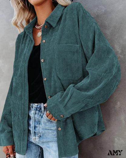Amy Fashion - Corduroy Tunic Ladies Coats