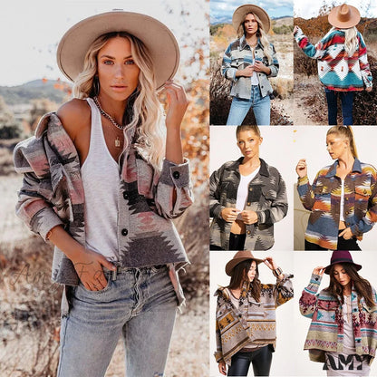 Amy Fashion - Denim Stitched Wool Coat