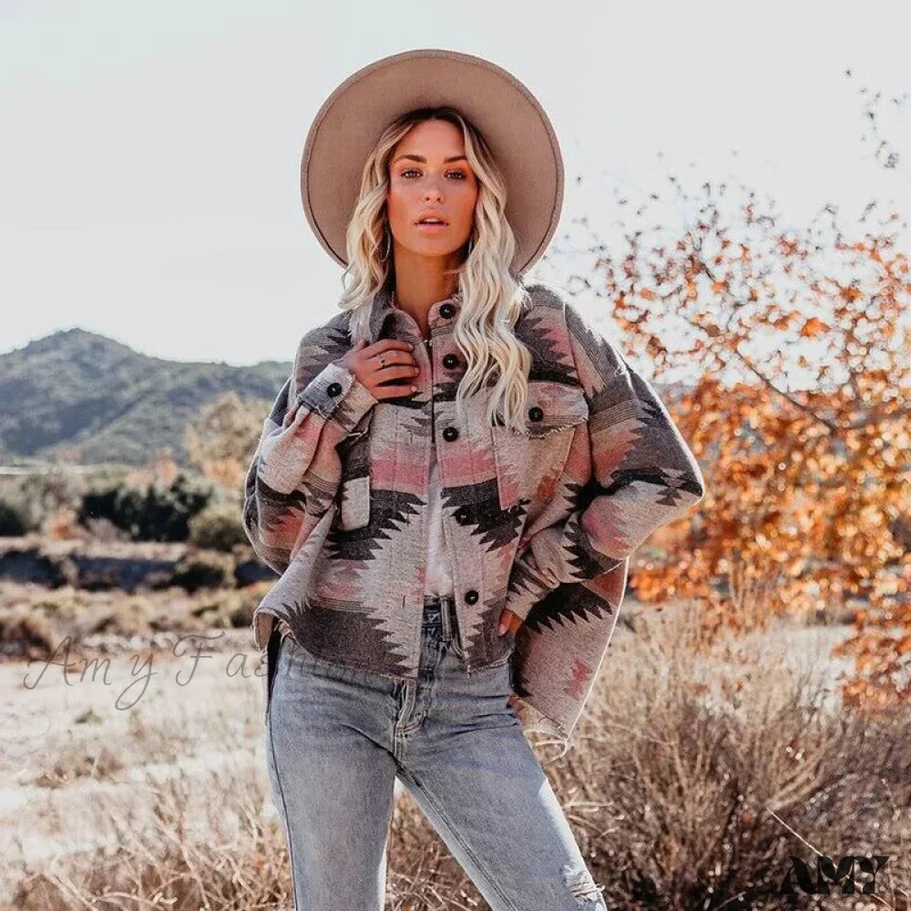 Amy Fashion - Denim Stitched Wool Coat
