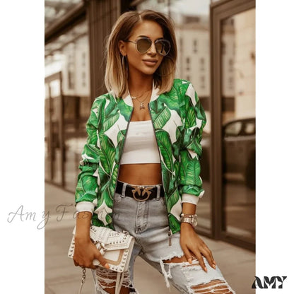 Amy Fashion - Flower Print Long Sleeve Coats