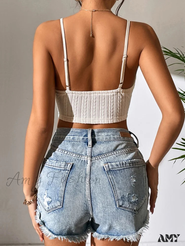 Amy Fashion - Fringe Trim Cami Top