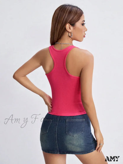 Amy Fashion - Graphic Print Tank Top
