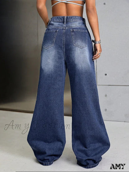 Amy Fashion - High Waist Wide Leg Jeans