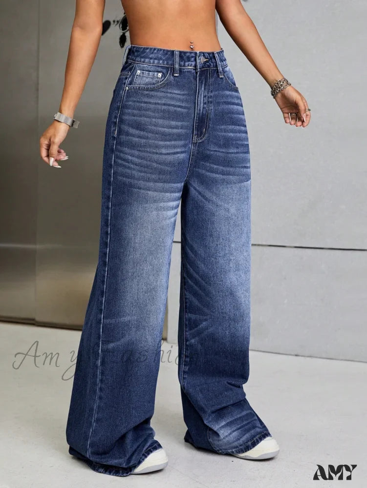 Amy Fashion - High Waist Wide Leg Jeans