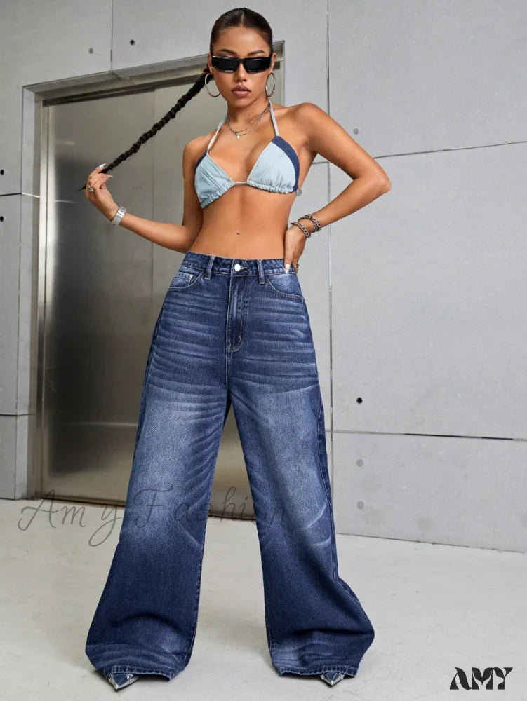 Amy Fashion - High Waist Wide Leg Jeans
