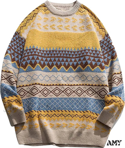 Amy Fashion - Ladies Autumn/Winter Retro Striped Sweater