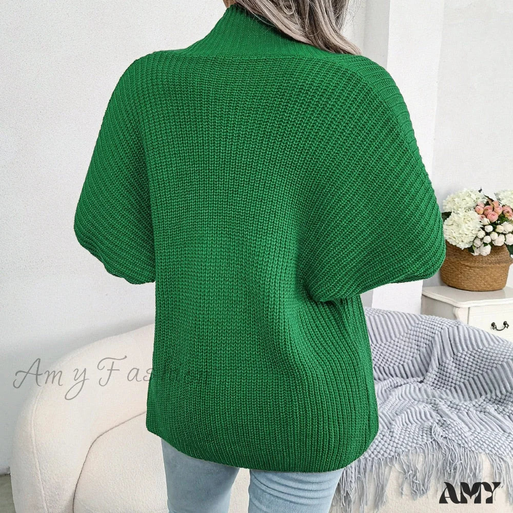 Amy Fashion - Long Sleeve Solid Color Knitted Cardigan Coat
