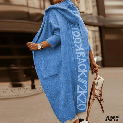 Amy Fashion - Loose Long Knit Cardigan Coats