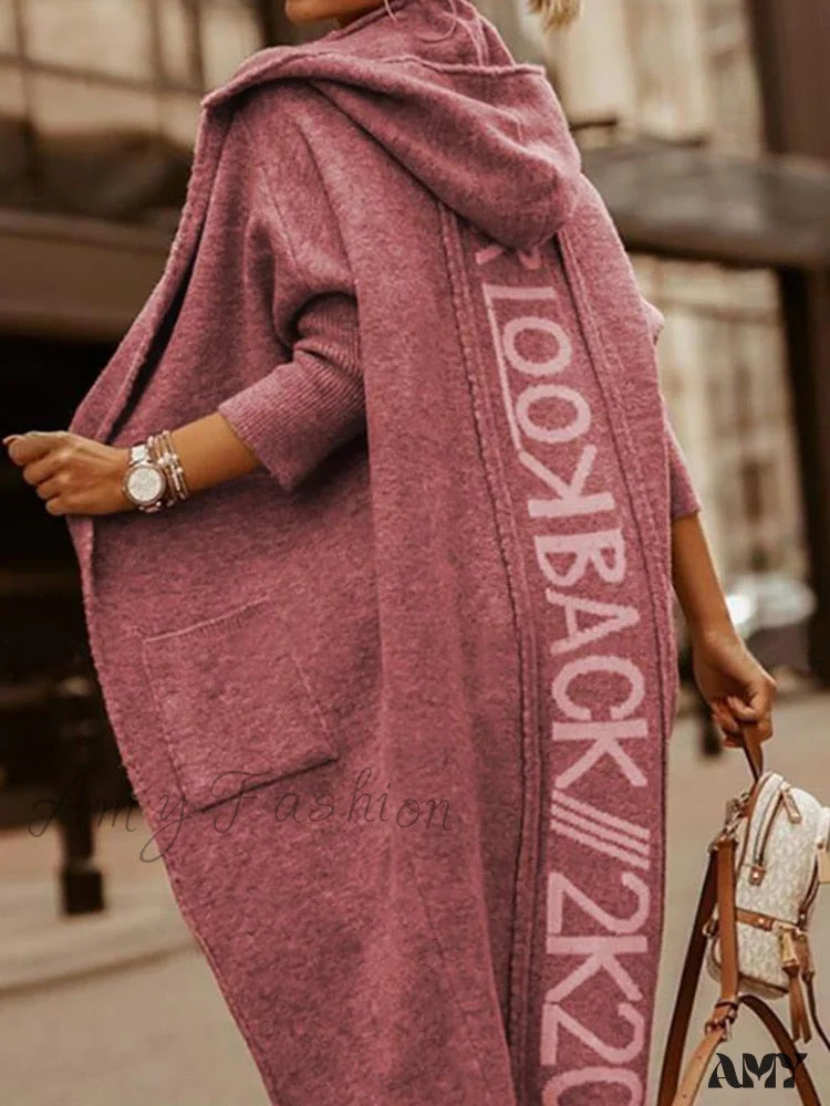 Amy Fashion - Loose Long Knit Cardigan Coats