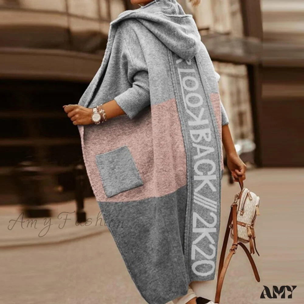 Amy Fashion - Loose Long Knit Cardigan Coats