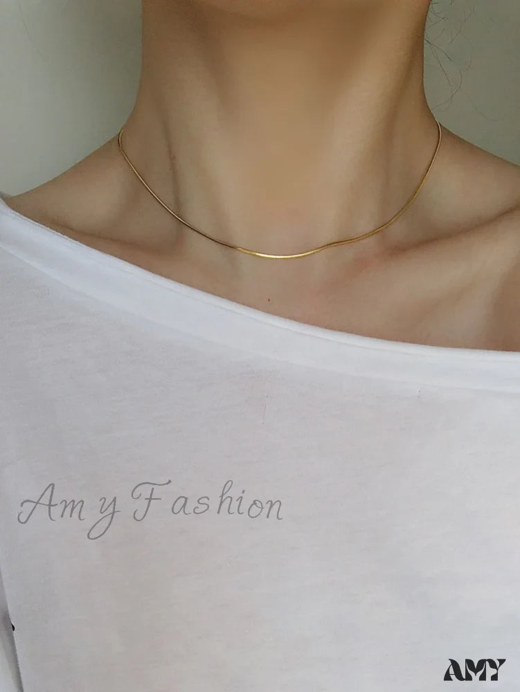 Amy Fashion - Minimalist Stainless Steel Necklace