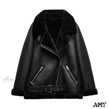 Amy Fashion - New Faux Leather Double Sided Coat