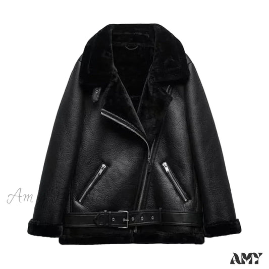 Amy Fashion - New Faux Leather Double Sided Coat