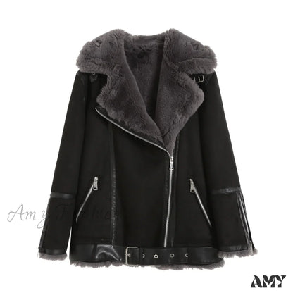 Amy Fashion - New Faux Leather Double Sided Coat