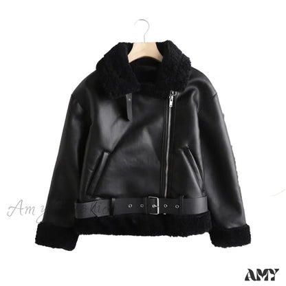 Amy Fashion - New Faux Leather Double Sided Coat