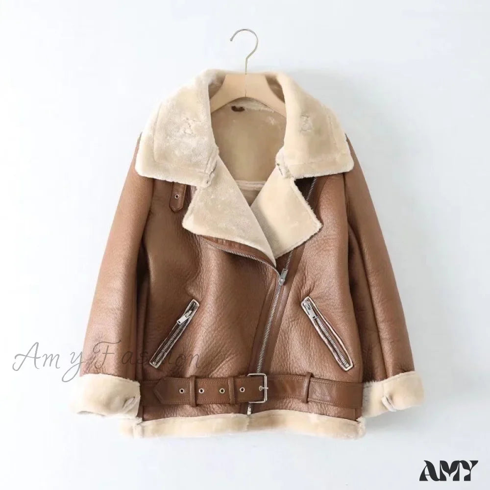 Amy Fashion - New Faux Leather Double Sided Coat
