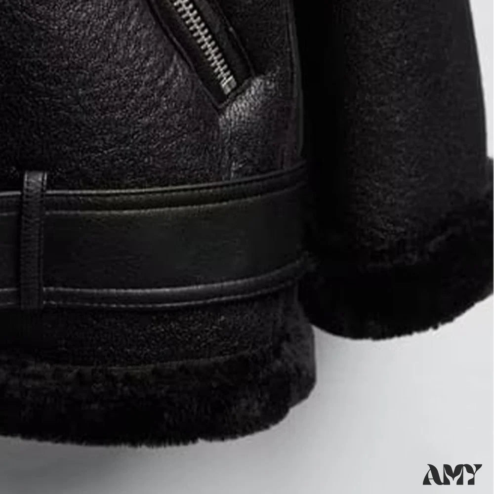 Amy Fashion - New Faux Leather Double Sided Coat