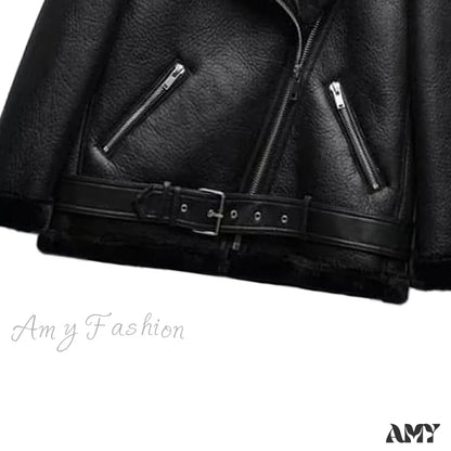Amy Fashion - New Faux Leather Double Sided Coat
