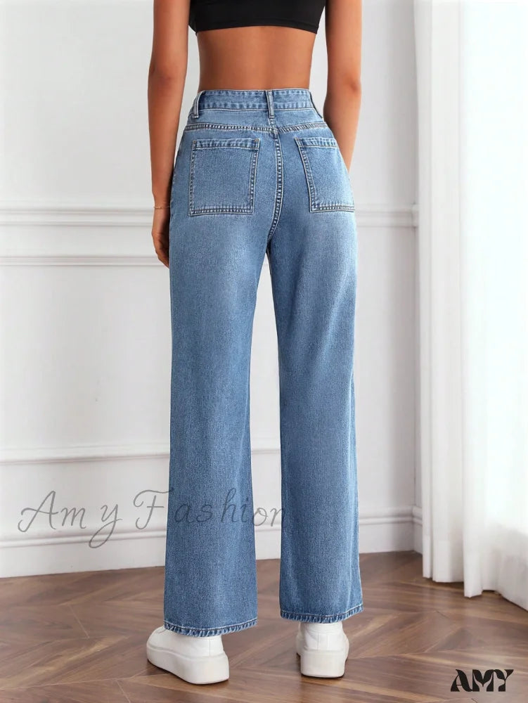 Amy Fashion - Slant Pocket Jeans