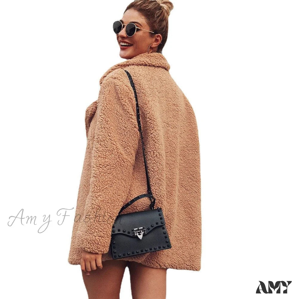 Amy Fashion - Soft Fur Fashion Plush Coat