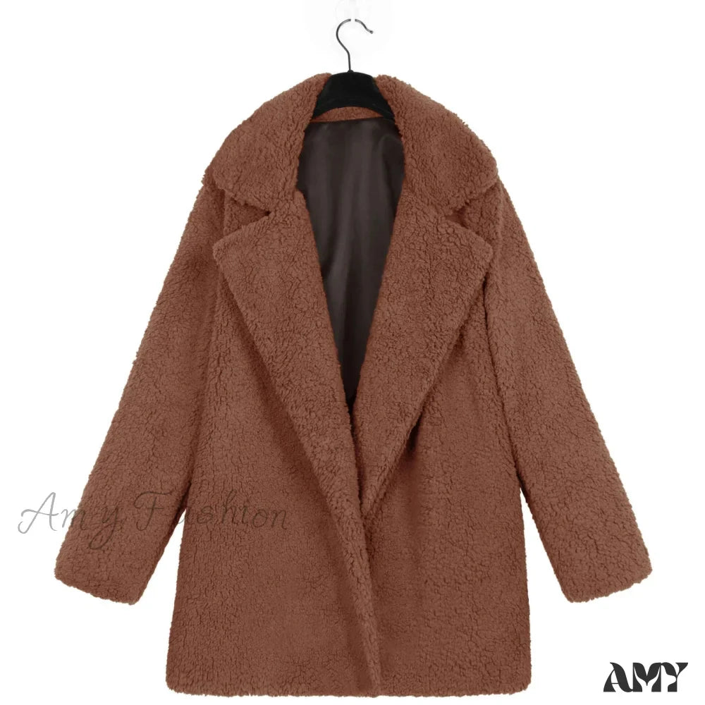 Amy Fashion - Soft Fur Fashion Plush Coat