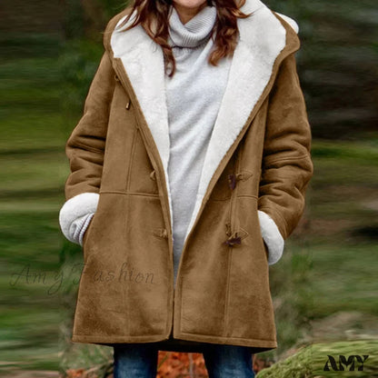 Amy Fashion - Thicken Fleece Lined Hooded Coat