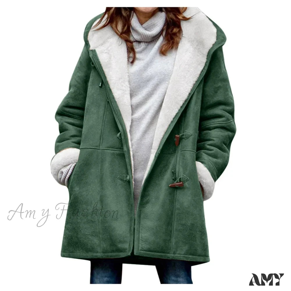 Amy Fashion - Thicken Fleece Lined Hooded Coat
