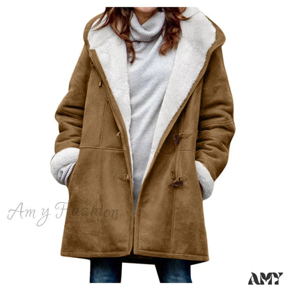Amy Fashion - Thicken Fleece Lined Hooded Coat